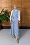 Women's Beaded Embroidered Flowy Vest Skirt Denim Set