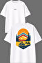 Sunset Motor Tour Design Front and Back Printed White Oversize T-Shirt