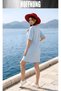 Women's Short Sleeve Crew Neck T-Shirt Dress Nightgown - 7