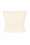 Women's Lace Detailed Strapless Ribbed Crop Tank Top - 3