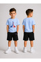 Boy's T-Shirt and Shorts Set Printed Summer Cotton Comfortable Fit Combination