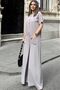 Women's Gray Hakim Collar Short Sleeve Pocketed 100% Viscose Loose Cut Wear and Go Bohemian Belmando Jumpsuit 3577400 - 4