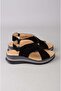 Select 4094 genuine leather wedge heel sandal (heel height: 4.5cm) black suede - 4