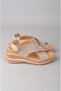 Seç 4094 genuine leather wedge heel sandal (heel height: 4.5cm) mink suede - 5