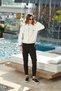 Pearl Detail Stand Collar Sport Tracksuit Set Cossybyaqua 26703-40 - 3