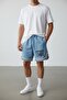 Men's Shorts Baby Blue Superior Printed Summer Shorts with Striped Legs