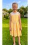 Carino 3686 orange floral belted woven dress 'is lined' - 2