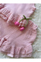 Girl's Tulip Flower Decorated Muslin Set - 4