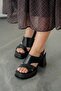 Nero Women's Platform Heeled Genuine Leather Shoes Black - 3