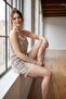 Women's Rope Strap Shorts Set Light Beige - 2