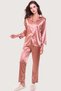 Women's Satin Piping & Long Sleeve Pajama Set - Stylish Home Wear with Special Box - 3