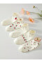 5 pairs of white women's ankle socks decorated with cherry pattern breathable and non slip suitable for spring and summer - 3