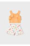 Girl's Strappy Shorts Set Orange - 2