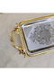 Rectangular Tray with Handle, Cast Metal Frame, 34*14 Gold - 5