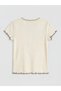 Lcw Kids Ecru Crew Neck T-Shirt with Bow Detail for Girls, Pack of 2 - 3