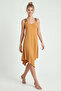 Ethnic Patterned Asymmetrical Viscose Dress Lrn0047 Biscuit - 4