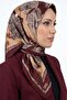 Women's Burgundy Abstract Patterned Organic Soft Cotton Scarf