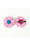 Handmade Fluffy Checkered Double Flower Buckle Set - 4