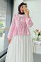 Premium Bebe Collar Wrap Muslin Blouse – Pink - 2