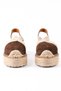 Genuine Leather Brown Suede Straw Heeled Women's Shoes - Z430 - 3