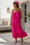 Fuchsia Skirt with Ruffles and Adjustable Straps Casual Viscose Standard Woven Dress 130 64 - 4