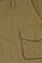 Women Solid Cargo Shorts, Khaki - 5