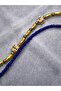 Double Design Handmade Elegant Anklet with Purple Beads and Gold Flower Figures - 3