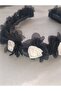 Black Floral Crown, Birthday Bridal Wedding Circumcision Show and Party Crown - Hair Accessory - 8