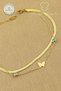316L Steel Anklet - Butterfly with Evil Eye Beads Italian Crushed Chain Combination 316L Steel Anklet 21+5cm