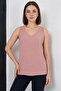 Women's V-Neck Salmon Blouse - 6