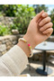 Pencil Design Handcuff Bracelet Gold Plated with Yellow Enamel Detail