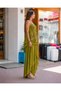 Green Color Italian Silk Trousers Blouse Set - 5