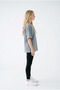 Women's Gray Oversize Comfortable Fit Combed Cotton Crew Neck T-Shirt - 5