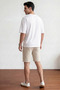 Men's Beige Pique Fabric Double Pocket Bermuda Shorts - 7