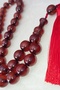 Peak Color / Special Casting / Coarse Sphere Cut Countersunk Habbe Crimped Amber Prayer Beads - 3
