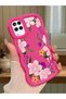 Samsung Galaxy M12 Compatible Case Camera Protector Red Silicone Couple Phone Case Floral Pattern