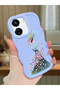 Redmi 13C Compatible Case Camera Protector Blue Silicone Couple Phone Case Girl Pattern