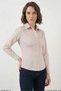 Women's Slim Fit Gathered Waist Cotton Cream Shirt - 3