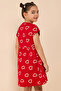 Printed Dress with Crew Neck and Short Sleeves - 6