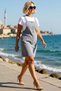 Women's Plus Size Strappy Denim Dress Button Front 100% Cotton Midi Cut A-Line Comfortable Casual Modern - 2