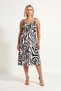 Women's Plus Size Zebra Pattern Strappy a Line Midi Knitted Dress Sweetheart Neck Sleeveless Daily Casual Modern - 4