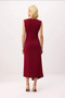 Women's Sleeveless Crew Neck A-Line Midi Dress Shirred Detail Lined Relaxed Fit Casual Modern - 5