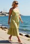 Women's Plus Size A-Line Midi Dress Thin Straps Square Neck Terrycotton Relaxed Fit Casual Modern - 2