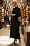 Women's Maxi Dress Balloon Sleeve High Neck Jacquard Woven Unlined Relaxed Fit Casual Modern Stylish Comfortable