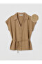 Beige Women's Shirt with Belt - 5