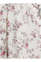Ecru Ruffled Neck Floral Blouse - 7