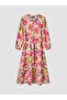 Esvab • Modern & Distinctive Stand Collar Floral Belted Layered Dress