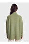 Green Half Turtleneck Oversized Women's Knitwear Tunic - 4