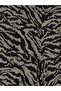 Black Patterned Women's Capri Pants with Elastic Waist - 3
