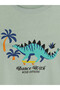 Green Dinosaur Printed Boys' T-Shirt - 2